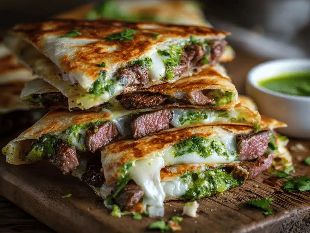 chimichurri grilled steak quesadilla preparation steps