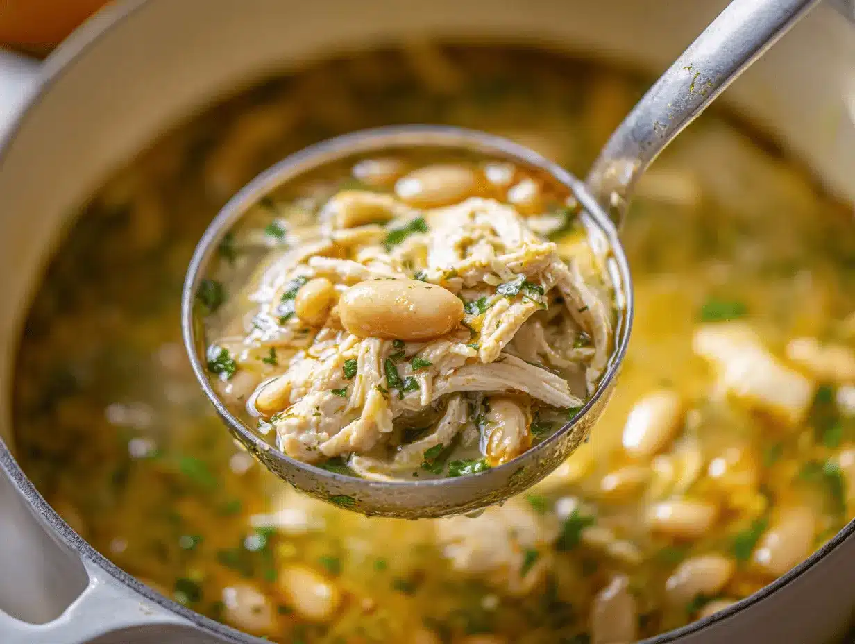 Creamy Cajun White Chicken Chili preparation steps