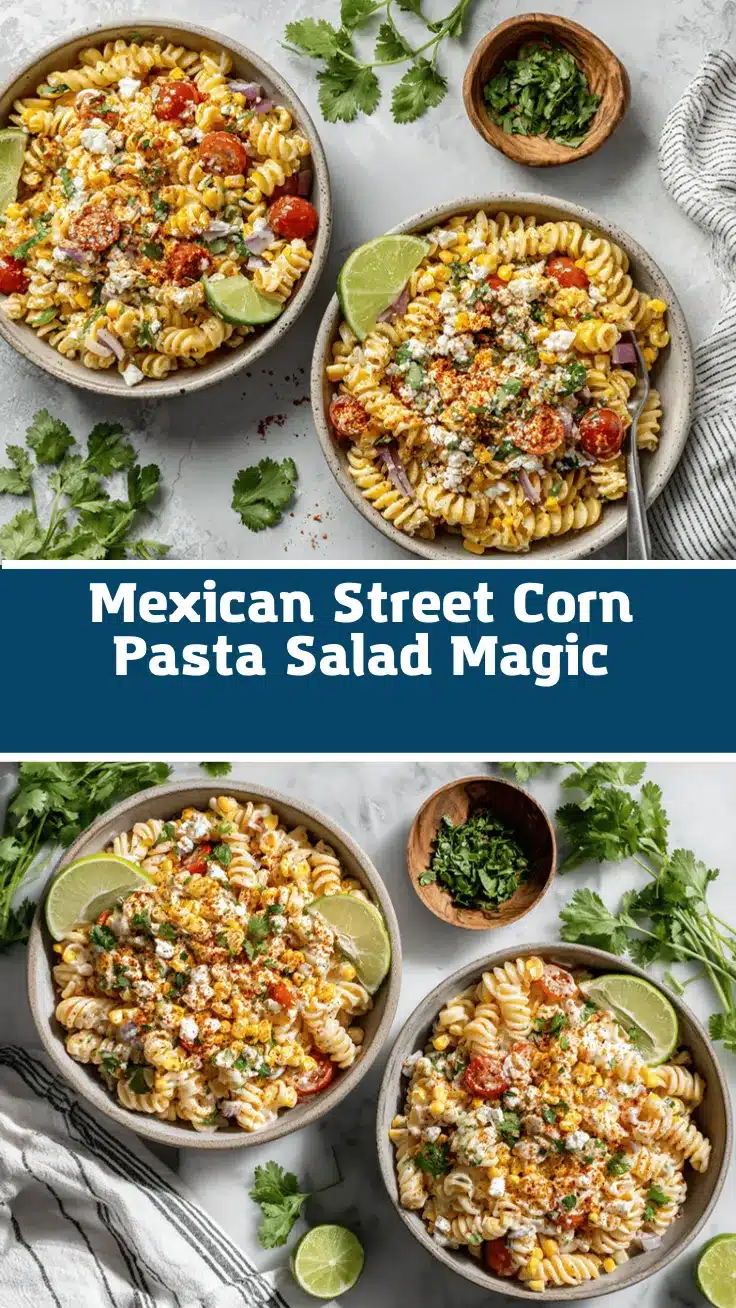 creamy Mexican street corn pasta salad recipe