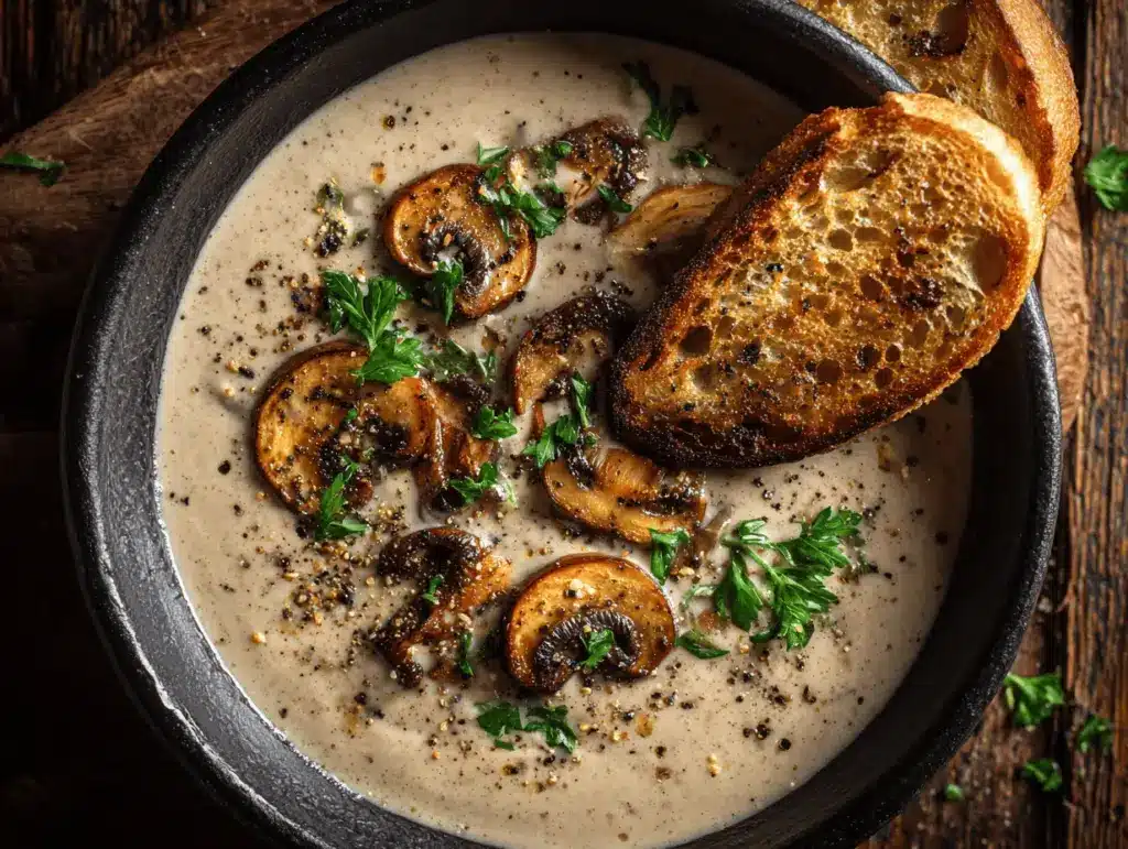 creamy mushroom soup - featured image