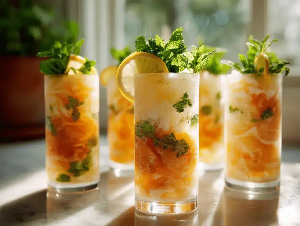frozen peach lemonade - featured image