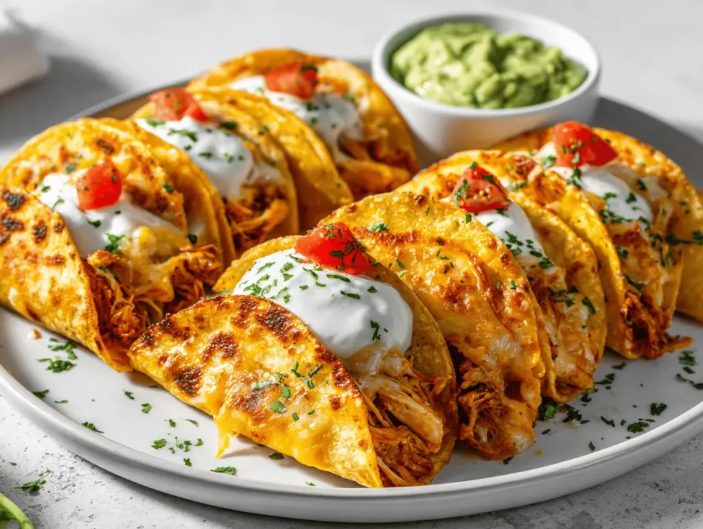 mini baked chicken tacos - featured image